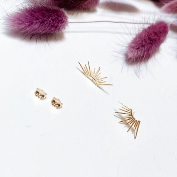 Sun radiant stud earrings #429 - Picture 3 of 6